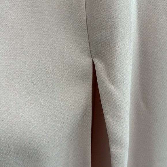 Dessy Collection Off Shoulder Crepe Bridesmaid Dress in size 0 color blush. - Picture 7 of 14